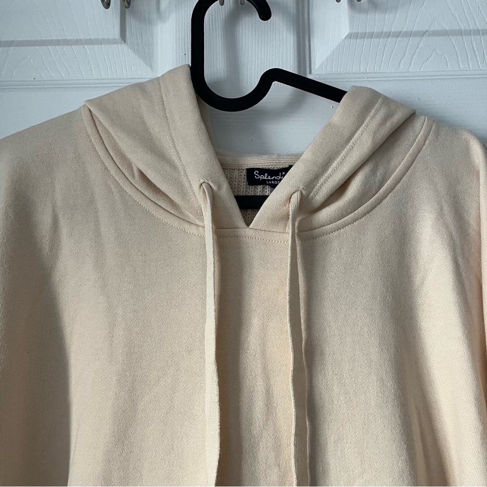 NWT Women's Splendid Cascade Hoodie size Large in Cream - Picture 4 of 6